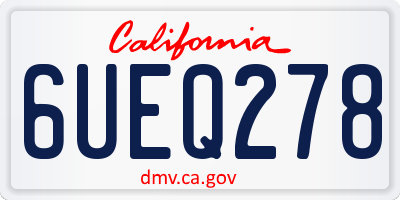 CA license plate 6UEQ278