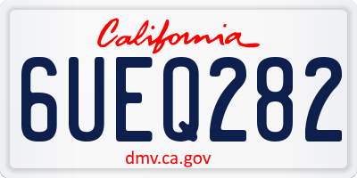 CA license plate 6UEQ282