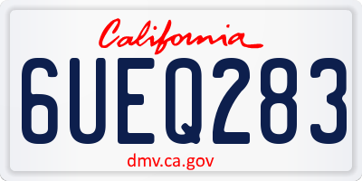 CA license plate 6UEQ283