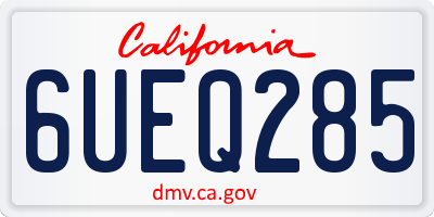 CA license plate 6UEQ285