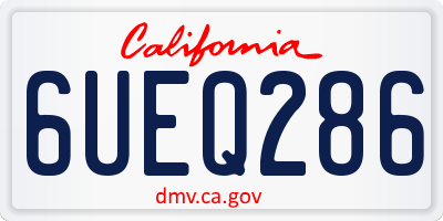 CA license plate 6UEQ286