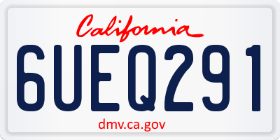 CA license plate 6UEQ291