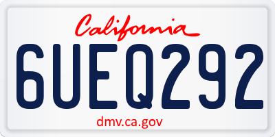 CA license plate 6UEQ292