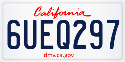 CA license plate 6UEQ297