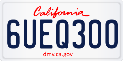 CA license plate 6UEQ300