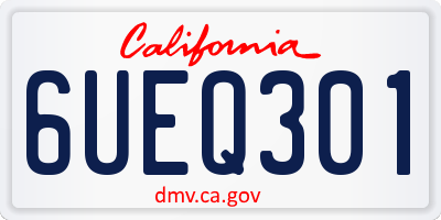 CA license plate 6UEQ301