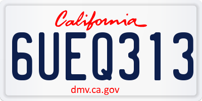 CA license plate 6UEQ313