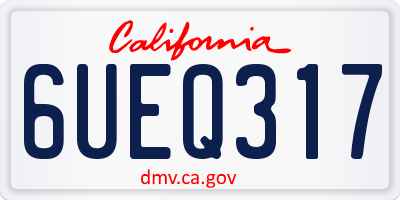 CA license plate 6UEQ317