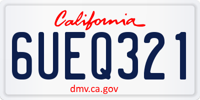 CA license plate 6UEQ321