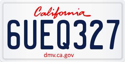 CA license plate 6UEQ327