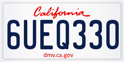 CA license plate 6UEQ330