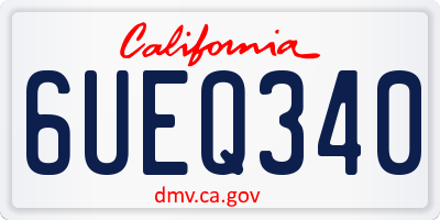 CA license plate 6UEQ340
