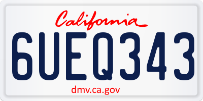 CA license plate 6UEQ343