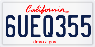 CA license plate 6UEQ355