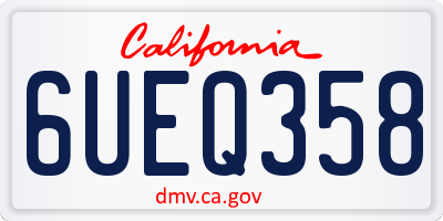 CA license plate 6UEQ358