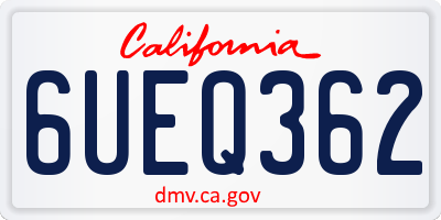 CA license plate 6UEQ362