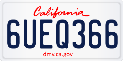 CA license plate 6UEQ366