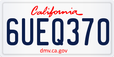 CA license plate 6UEQ370