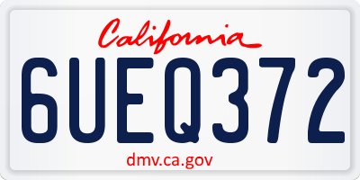 CA license plate 6UEQ372