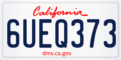 CA license plate 6UEQ373