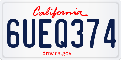 CA license plate 6UEQ374