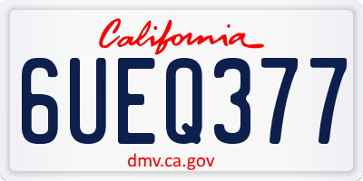 CA license plate 6UEQ377
