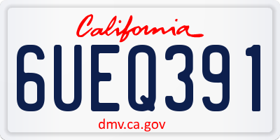 CA license plate 6UEQ391