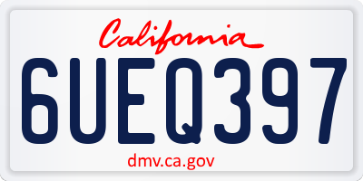 CA license plate 6UEQ397