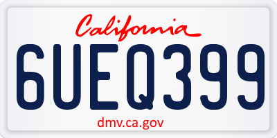 CA license plate 6UEQ399