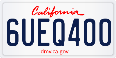 CA license plate 6UEQ400