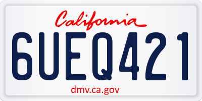CA license plate 6UEQ421