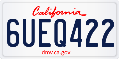CA license plate 6UEQ422