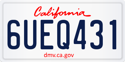 CA license plate 6UEQ431