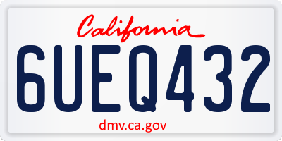 CA license plate 6UEQ432