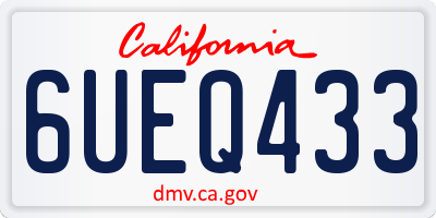 CA license plate 6UEQ433