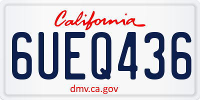 CA license plate 6UEQ436