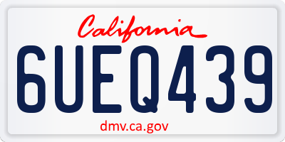 CA license plate 6UEQ439