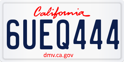 CA license plate 6UEQ444