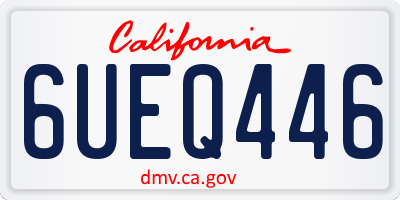 CA license plate 6UEQ446