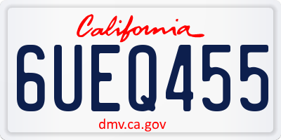 CA license plate 6UEQ455