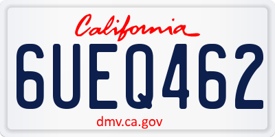 CA license plate 6UEQ462
