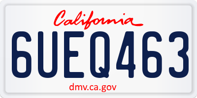 CA license plate 6UEQ463