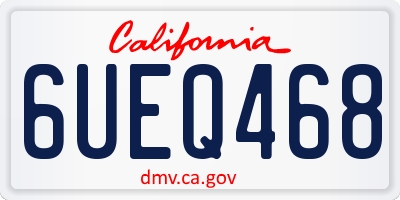 CA license plate 6UEQ468
