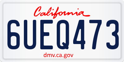 CA license plate 6UEQ473