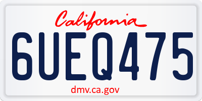 CA license plate 6UEQ475
