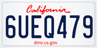 CA license plate 6UEQ479
