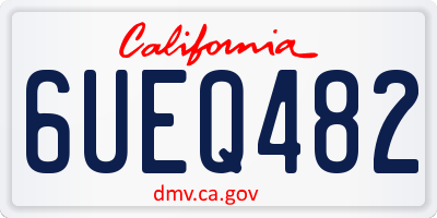 CA license plate 6UEQ482