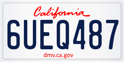 CA license plate 6UEQ487