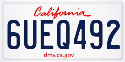 CA license plate 6UEQ492