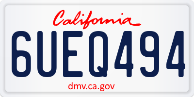 CA license plate 6UEQ494